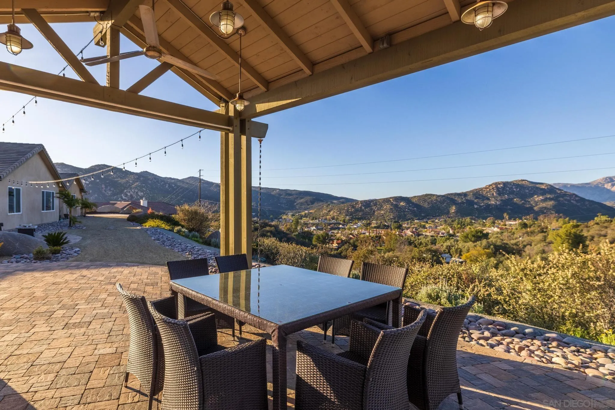 578 North Alpine Trail Road Alpine, CA 91901 - Photo 34 of 50 a view of a balcony with furniture and a potted plant