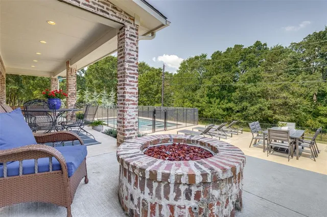 a outdoor space with lots of tables and chairs