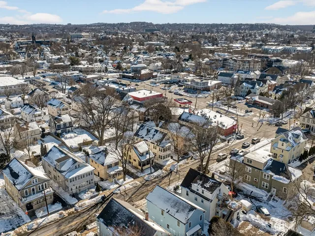an aerial view of multiple house