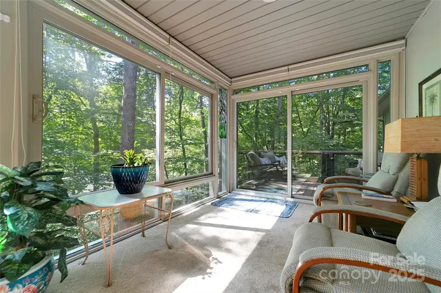 a building outdoor space with seating space