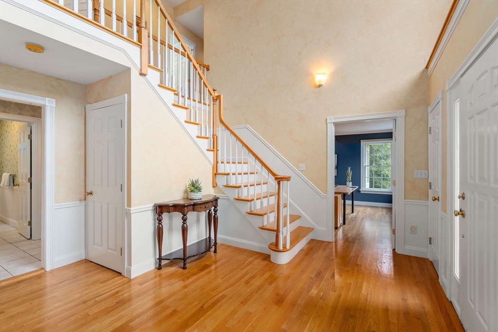8 Stoneybrook Circle Andover, MA 01810 - Photo 4 of 37 a view of an entryway with wooden floor and stairs