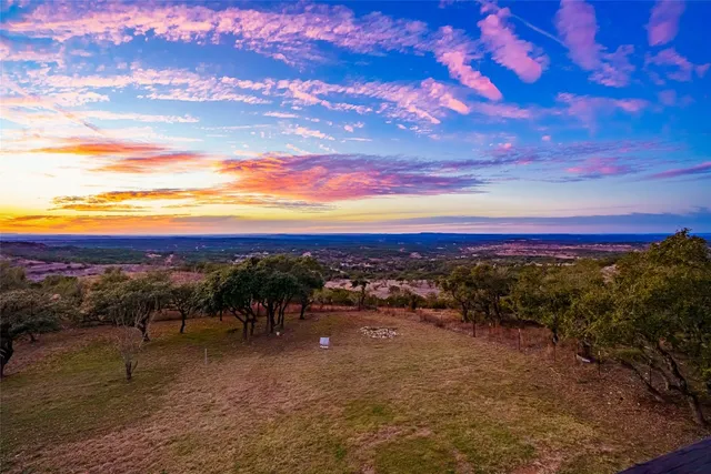 a view of a city with sunset view