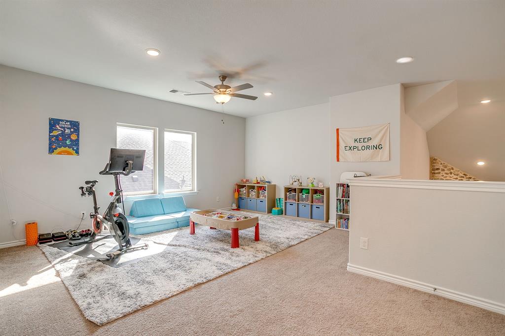 10371 Trail Ridge Drive Fort Worth, TX 76126 - Photo 24 of 35 a living room with furniture and a flat screen tv