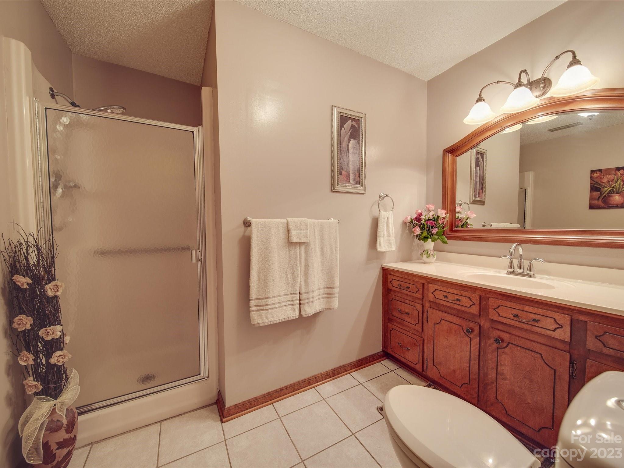 3403 Stack Road Monroe, NC 28112 - Photo 22 of 31 a spacious bathroom with a double vanity sink a large mirror and shower