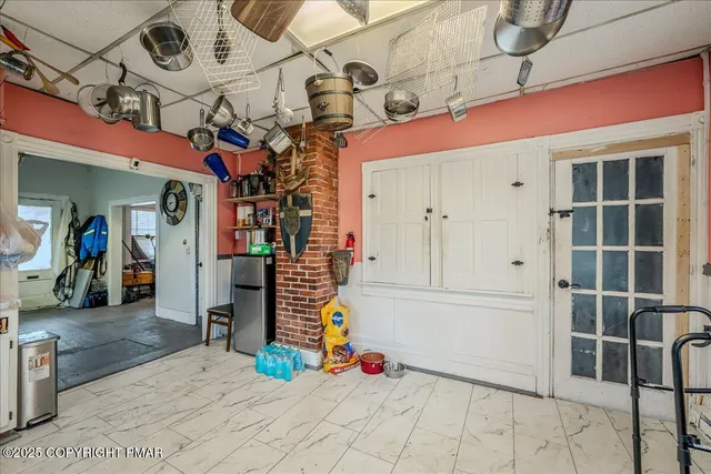 a view of a building with door