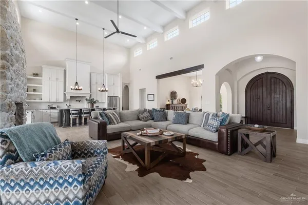 a living room with furniture