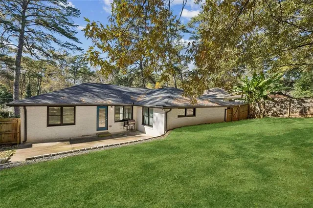 a house view with a garden space