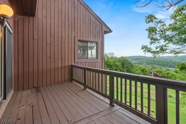 a view of a wooden deck