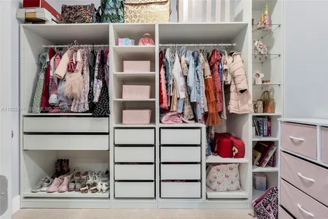 a view of a closet and storage