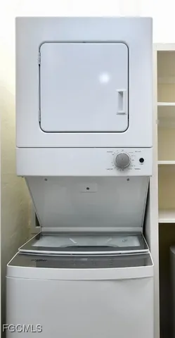 a close view of washer and dryer