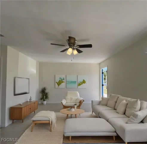 a living room with furniture