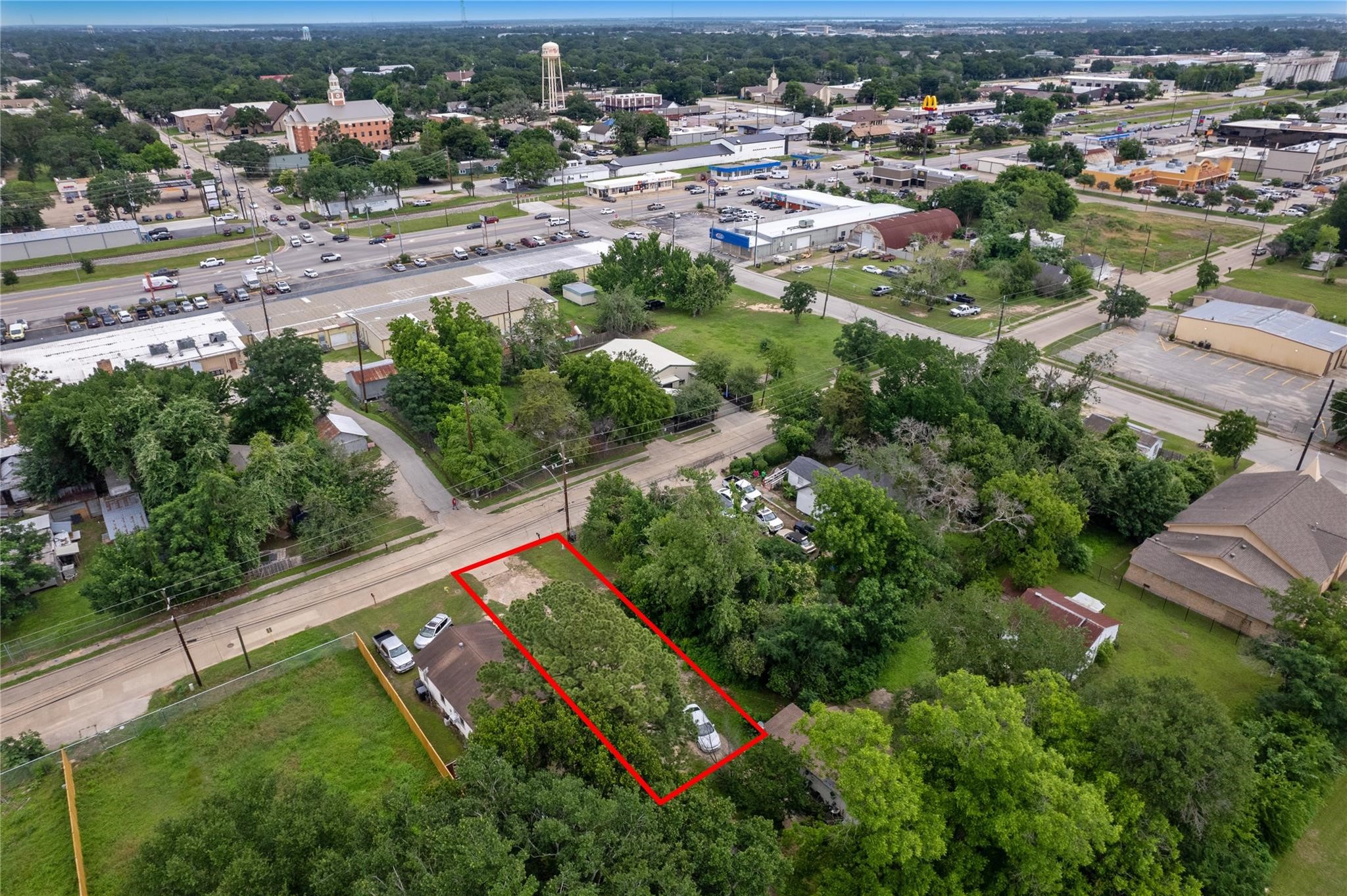 an aerial view of multiple house