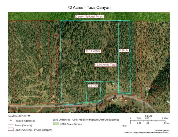 $579,000 | 42 Acres -taos Canyon, Taos, NM 87571