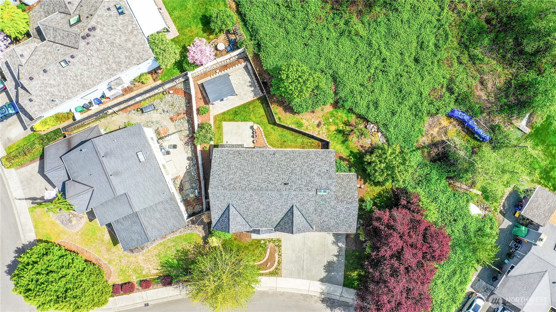 23327 8th Place West Bothell, WA 98021 - Photo 38 of 40 an aerial view of a house with a yard and garden