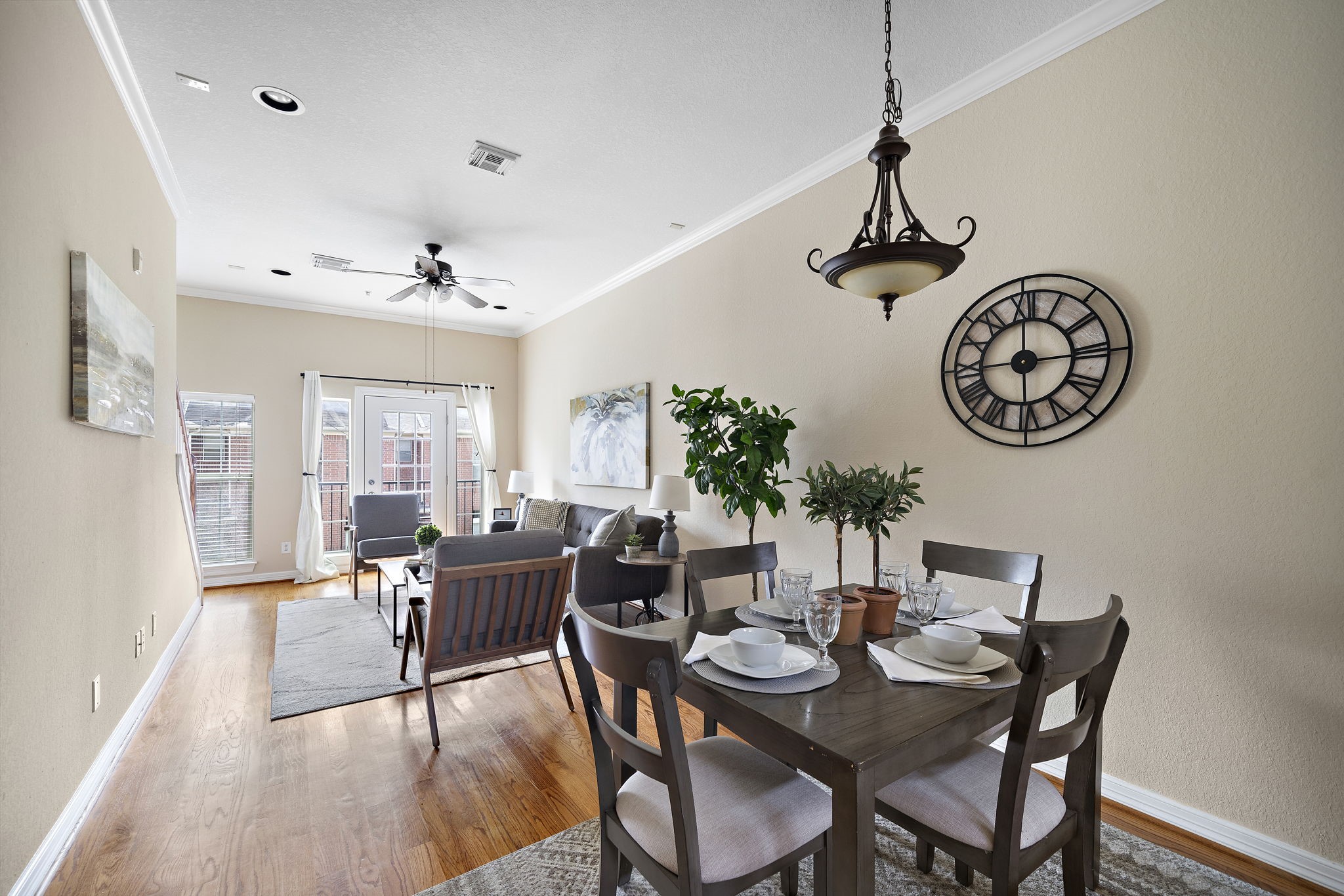 1913 Gillette Street, Unit C Houston, TX 77006 - Photo 8 of 23 a view of a dining room with furniture window and wooden floor