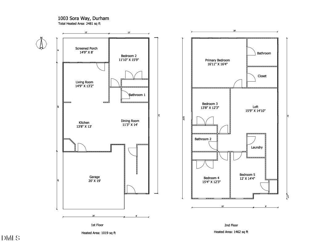 1003 Sora Way Durham, NC 27703 - Photo 22 of 22 floor plan