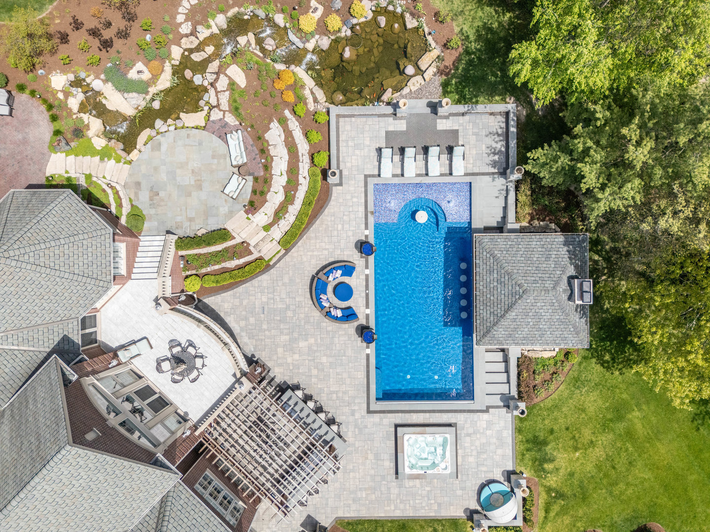 4N881 Old Farm Road St. Charles, IL 60175 - Photo 60 of 66 aerial view of a house with a swimming pool