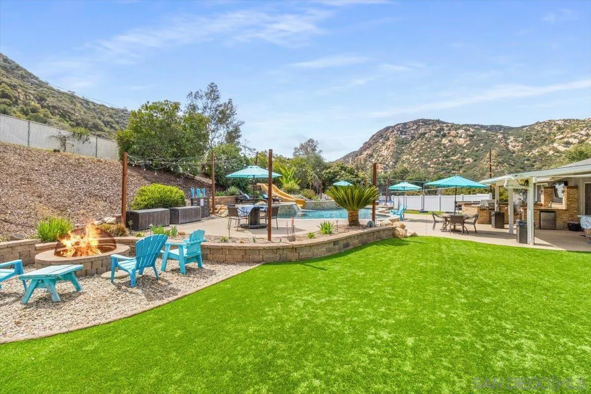 318 Galloway Valley Road Alpine, CA 91901 - Photo 54 of 69 a view of a house with a swimming pool and sitting area