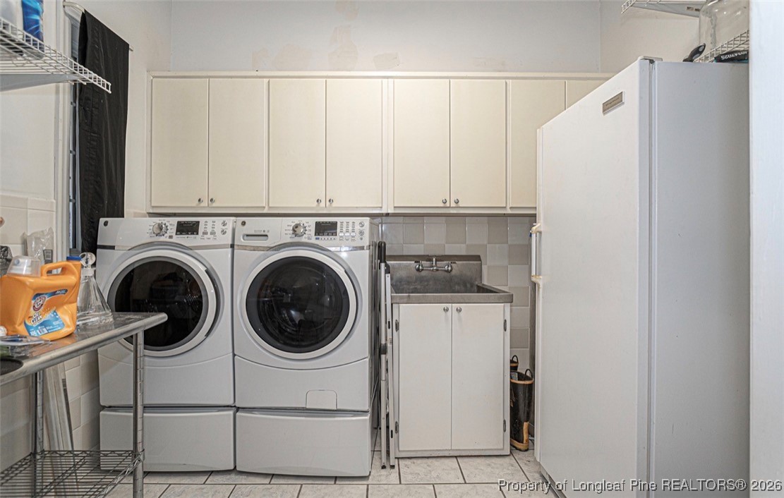 405 South Bond Street Rowland, NC 28383 - Photo 14 of 19 a view of a kitchen with washer and dryer