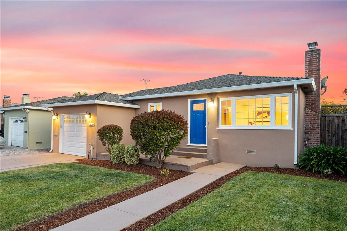 3530 Casanova Drive San Mateo, CA 94403 - Photo 2 of 50 a front view of house with yard and outdoor seating