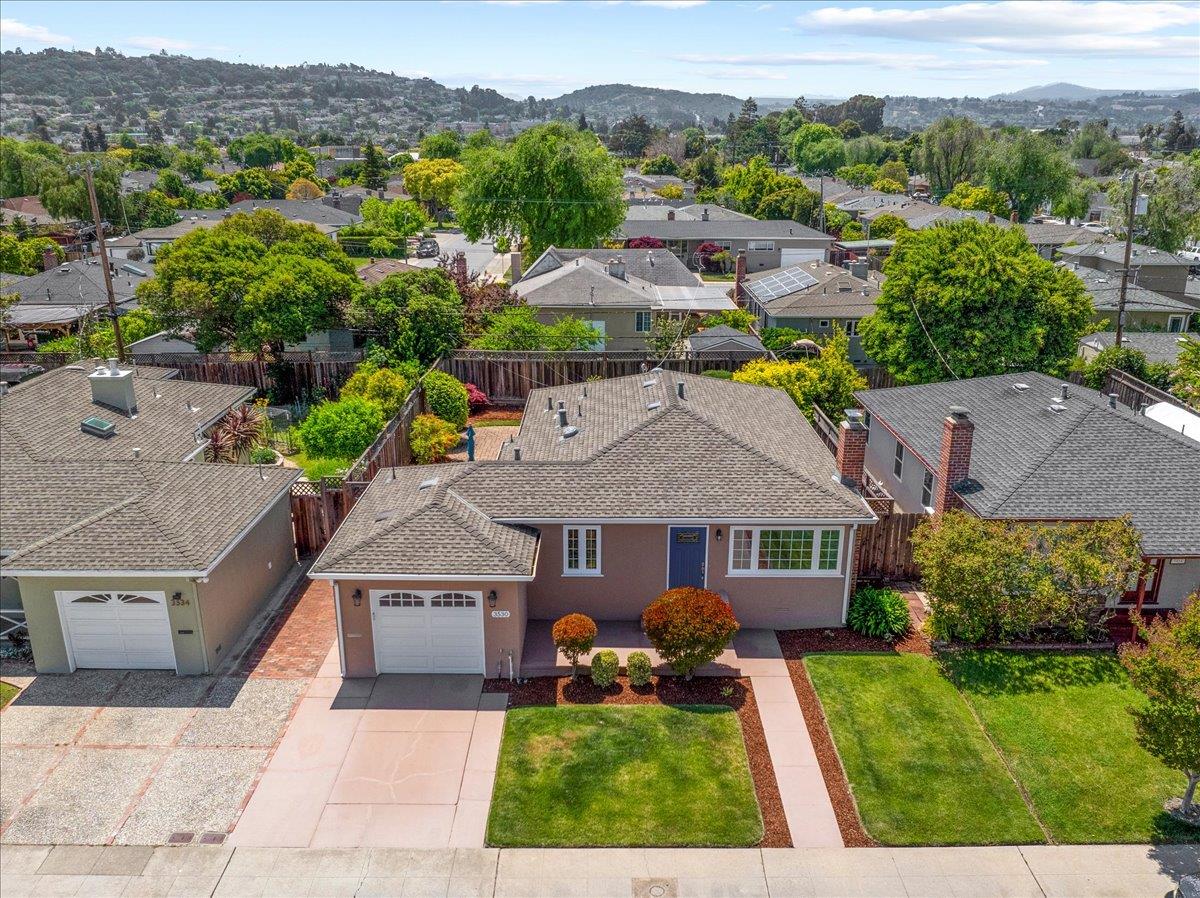 3530 Casanova Drive San Mateo, CA 94403 - Photo 43 of 50 an aerial view of a house with a yard