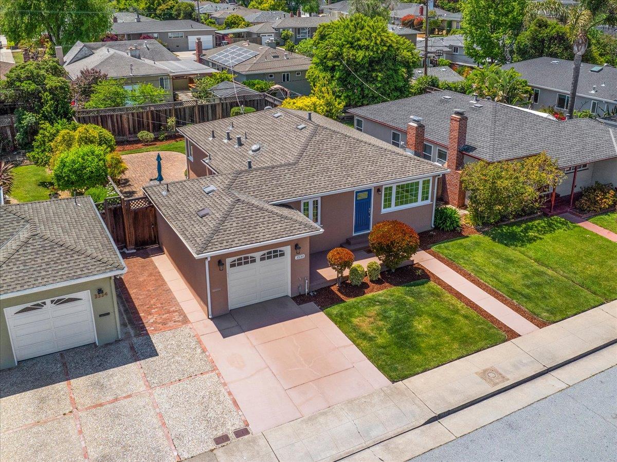 3530 Casanova Drive San Mateo, CA 94403 - Photo 44 of 50 an aerial view of a house having yard