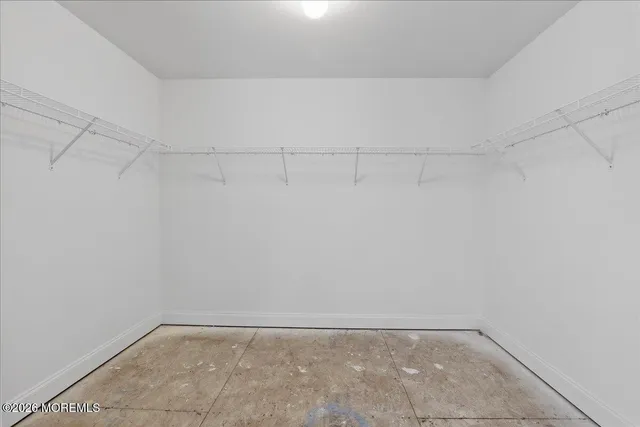 a view of a room with racks on the wall