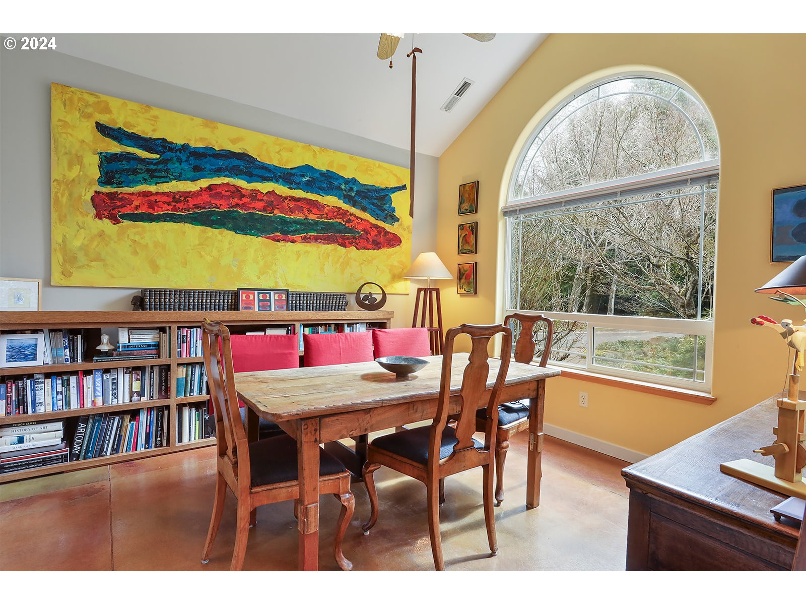 1190 Methodist Road Hood River, OR 97031 - Photo 14 of 41 a view of a dining room with furniture window and wooden floor