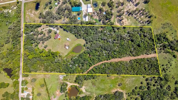 an aerial view of a house