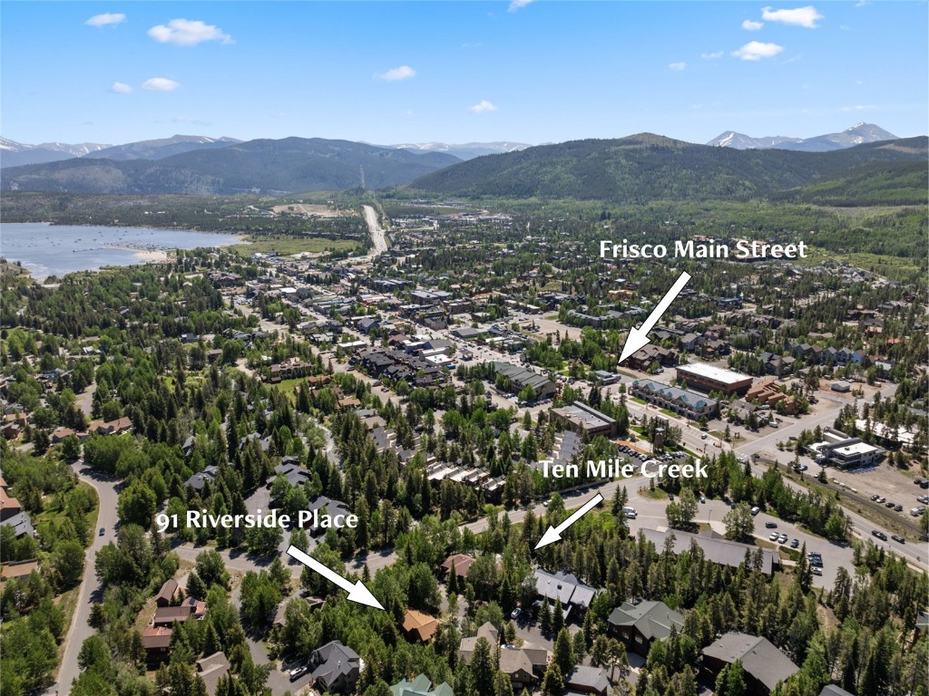 91 Riverside Place Frisco, CO 80443 - Photo 3 of 43 Aerial view of a water and mountain view