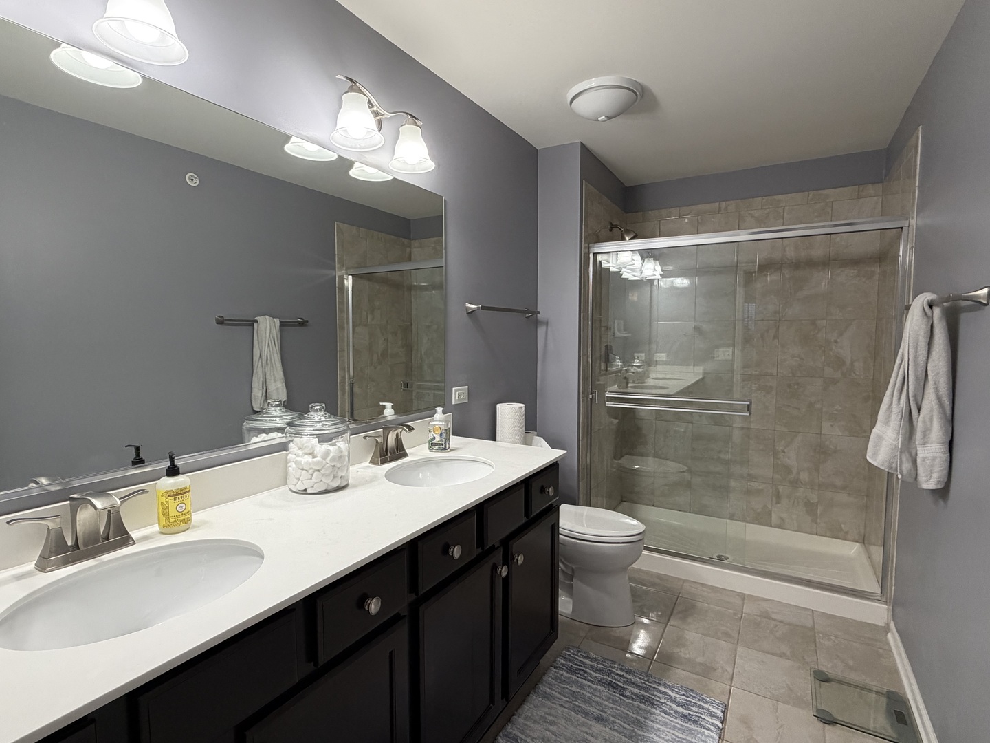 2911 Henley Lane, Unit 2911 Naperville, IL 60540 - Photo 10 of 23 a bathroom with a double vanity sink mirror double and toilet