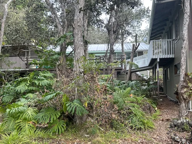 a backyard of a house with lots of green space