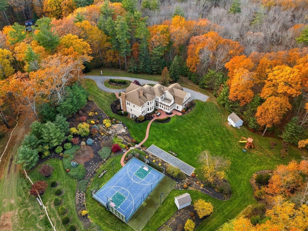 427 B Ipswich Road Boxford, MA 01921 - Photo 4 of 42 an aerial view of a house with a garden