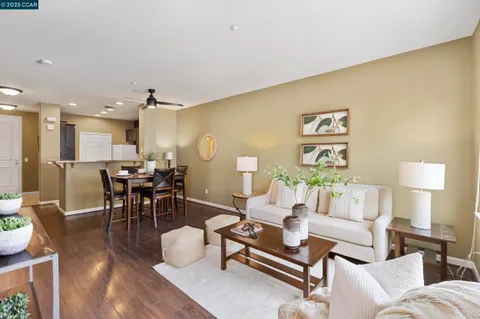 a bedroom with a bed and a table