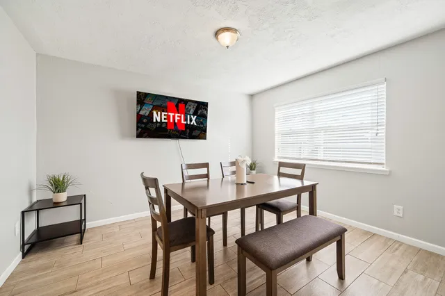 a view of a backyard with a garden