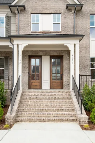 front view of a brick house