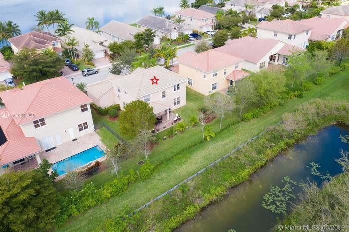 5271 Southwest 173rd Avenue Miramar, FL 33029 - Photo 3 of 3 an aerial view of residential house with outdoor space and lake view