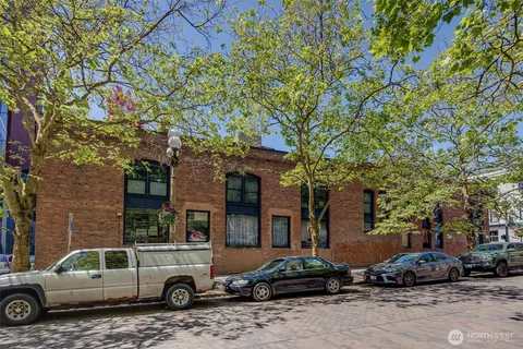 a front view of a building with street
