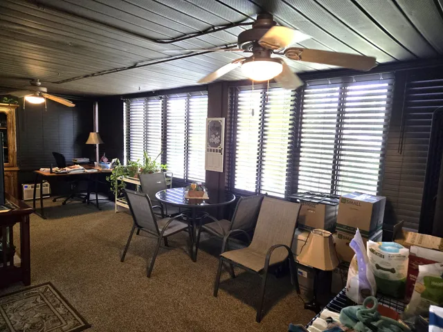 a view of a backyard with a garden