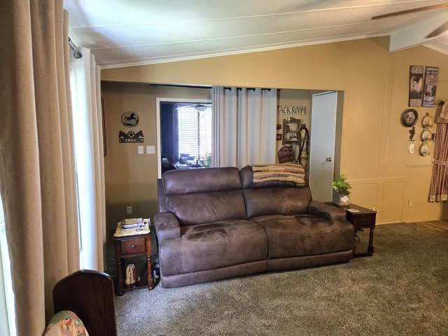 a living room with furniture and a couch