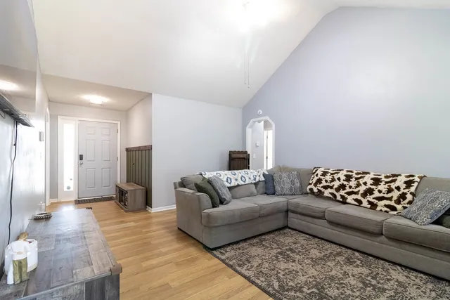 a living room with furniture and a couch