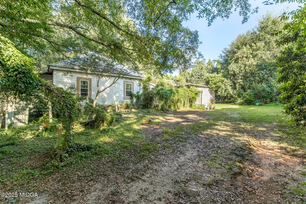 a view of backyard with green space