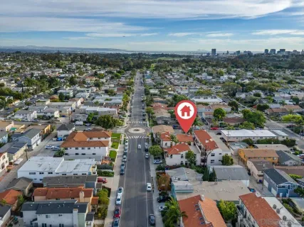 an aerial view of a city