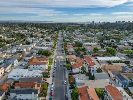 an aerial view of a city