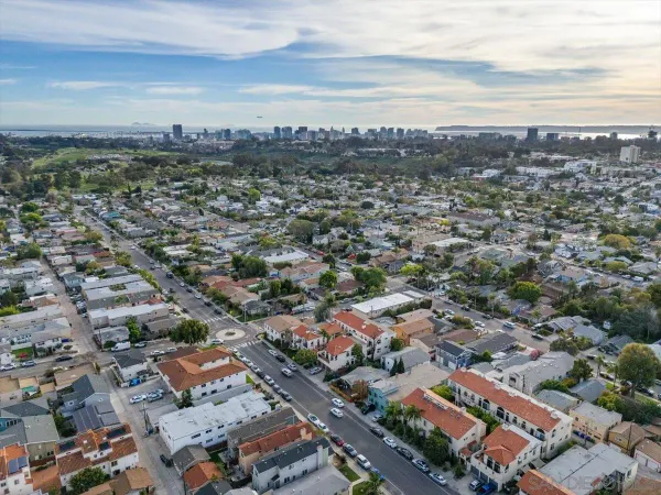 an aerial view of a city