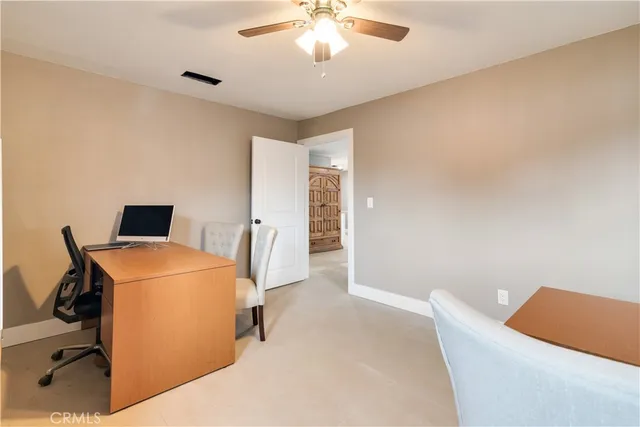 a workspace with a couch