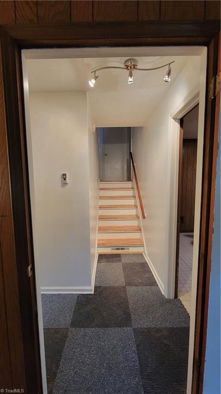 755 Irish Road Rural Hall, NC 27045 - Photo 26 of 32 View looking back up the stairs from the lower level living room.