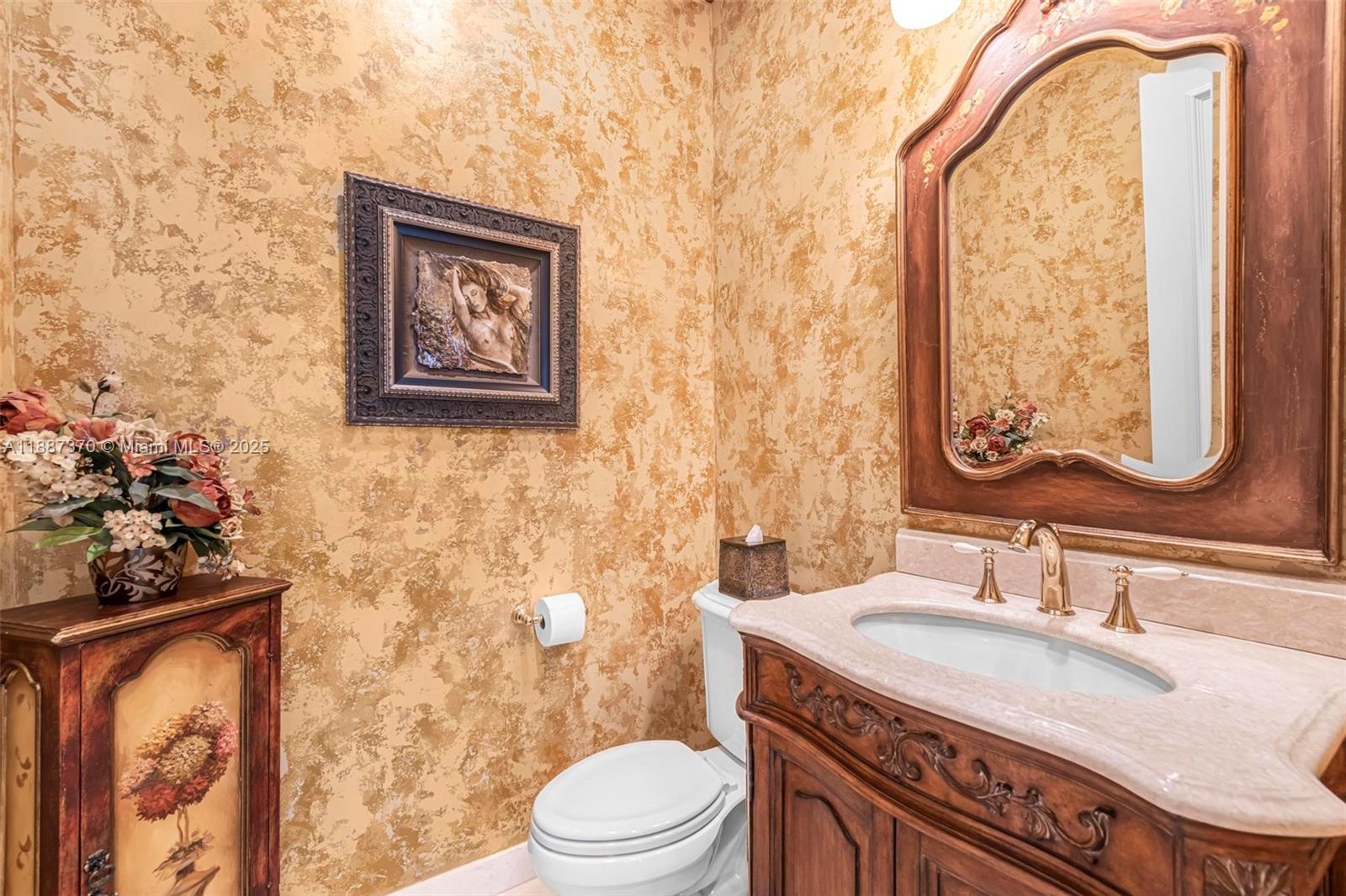 3250 West Stonebrook Circle Davie, FL 33330 - Photo 34 of 73 a bathroom with a granite countertop sink mirror vanity and toilet