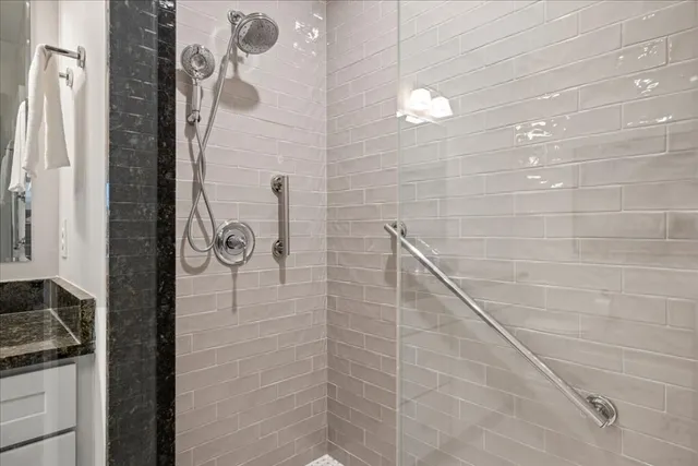 a bathroom with a shower