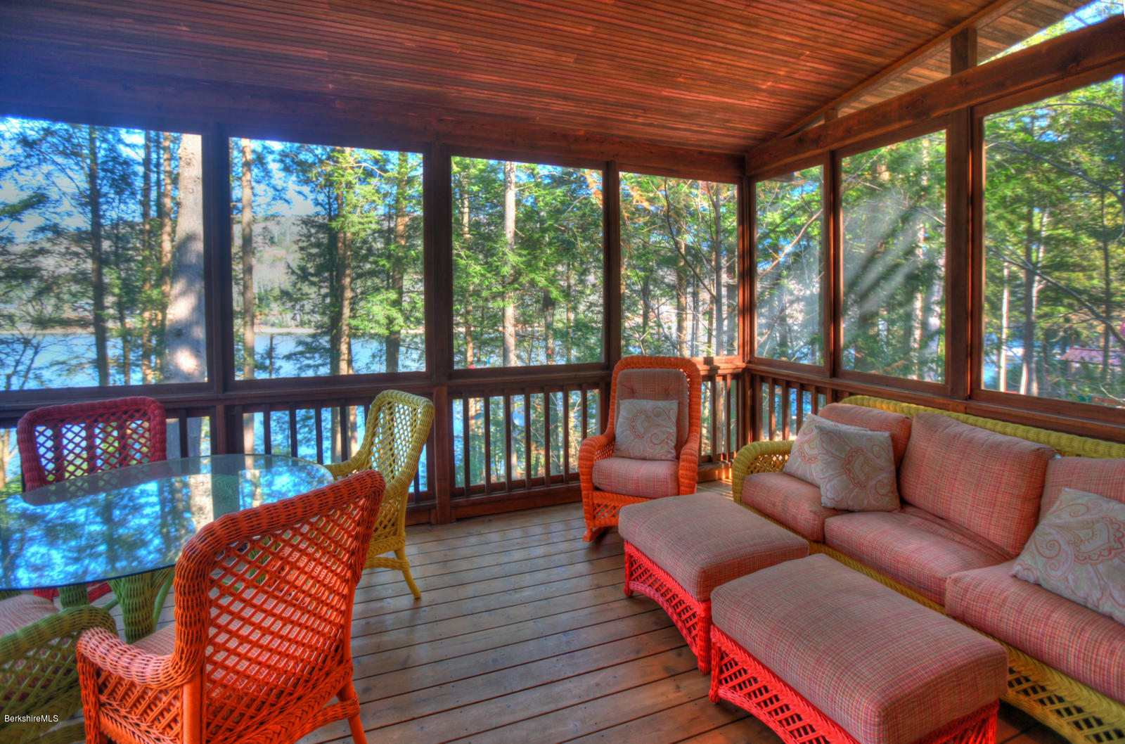 34 Bidwell Road Monterey, MA 01245 - Photo 16 of 37 a balcony with furniture and wooden floor